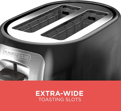 BLACK+DECKER 2 - Slice Extra Wide Slot Toaster, Classic Oval, Black with Stainless Steel Accents, TR1278B - with | Sold by Uncle Wiener's Wholesale