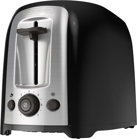 BLACK+DECKER 2 - Slice Extra Wide Slot Toaster, Classic Oval, Black with Stainless Steel Accents, TR1278B - with | Sold by Uncle Wiener's Wholesale