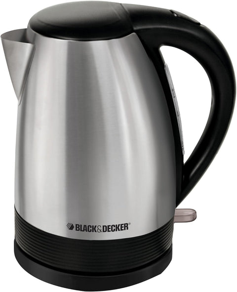 BLACK+DECKER Electric Kettle, Brushed Stainless Steel Tea Kettle, KE1518SD, Silver - with | Sold by Uncle Wiener's Wholesale