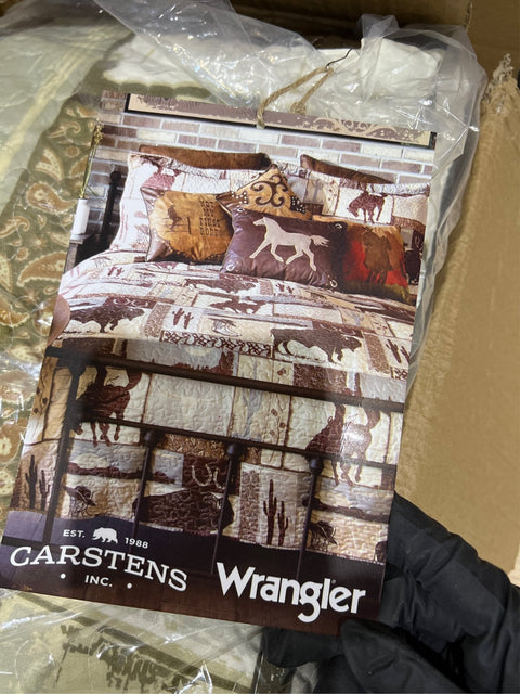CARSTENS, INC. Western Aztec Country Bedding Set, Southwestern 3 - Piece Microfiber Quilt Set, Wrangler Western Vintage Cowboy, Full/Queen - with Wrangler Western Vintage Cowboy | Sold by Uncle Wiener's Wholesale