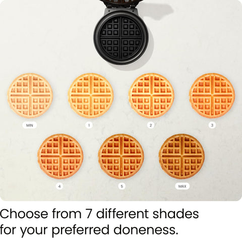 Chefman RJ04 - AO - 4 - US w/Shade Selector Temperature Control, Mess Free Moat, Round Iron w/Nonstick Plates & Cool Touch Handle, Measuring Cup Included, Black, 700 W - with | Sold by Uncle Wiener's Wholesale