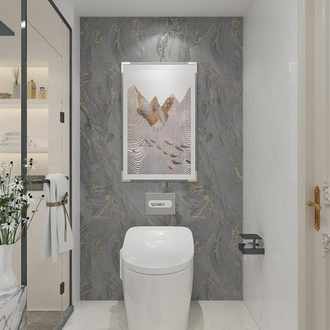 CHIHUT Large Size 30”x236” Wide Contact Paper Gold Grey Marble Countertop Contact Paper Waterproof Matte Peel and Stick Countertops for Kitchen - with | Sold by Uncle Wiener's Wholesale