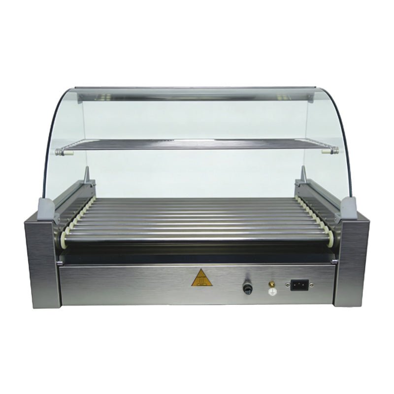 Commercial Hot Dog Roller Grill with Bun Warmer – Dual Temp 5/7/11 Roll Stainless Steel 110V 68450S - with 11 Roll (High Capacity) | Sold by Uncle Wiener's Wholesale