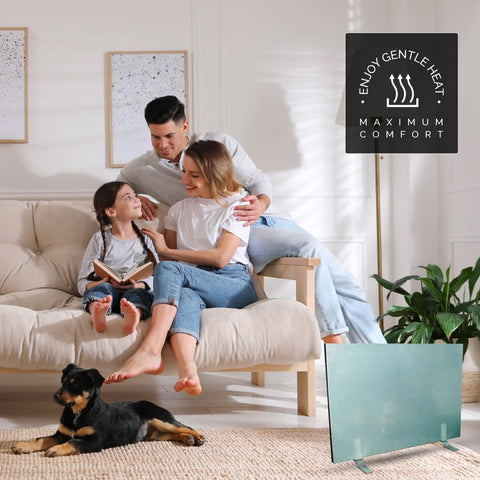 Cozy Legs Flat Panel Heater, Slim Low - Wattage Wall or Desk Mount Space Heater, Radiant Heating Technology, Energy - Efficient, 1 - inch Thin, 150 Watts - with Silver | Sold by Uncle Wiener's Wholesale
