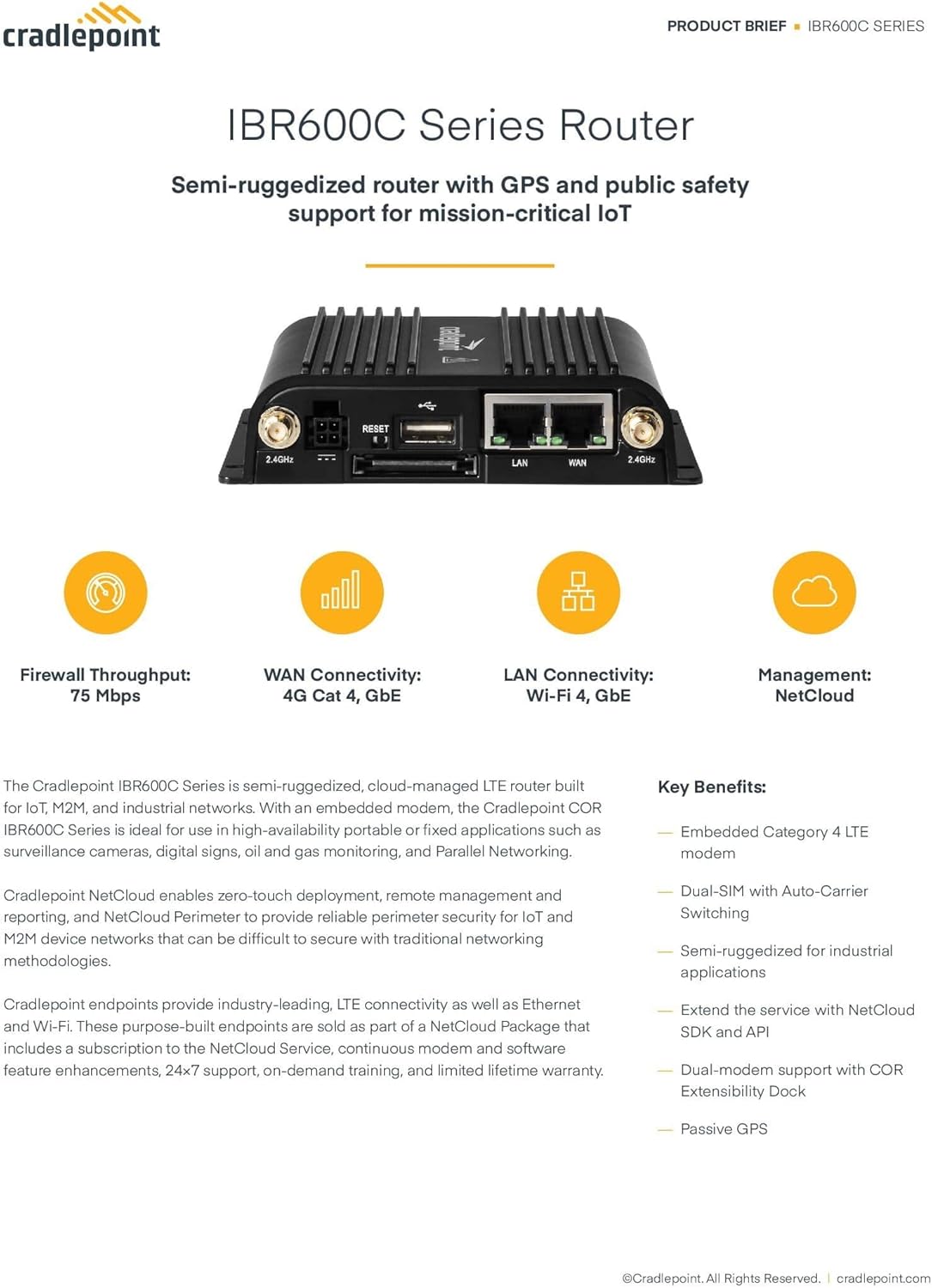 Cradlepoint IBR600C - 150M - bundle 4G LTE Cat 4 w/ 3G Fallback Router - with | Sold by Uncle Wiener's Wholesale