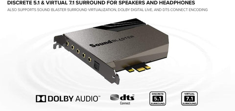 Creative Sound Blaster AE - 7 Hi - Res Internal PCIe Sound Card, Quad - Core Processor, 127dB DNR ESS SABRE - class 9018 DAC, Xamp Discrete Custom Bi - amp, Discrete 5.1/Virtual 7.1, Dolby, DTS Encoding (Black) - with | Sold by Uncle Wiener's Wholesale