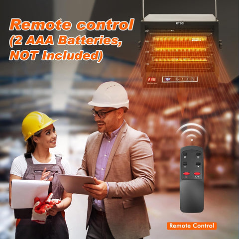 CTSC 8500W Electric Garage Heater, 240v Hard Wired Fan - Forced Ceiling Mount Shop Heater with Remote, Unique Voltage Display Design, Digital Thermostat, 8 - Hour Timer, Ideal for Workshop, ETL Listed - with | Sold by Uncle Wiener's Wholesale