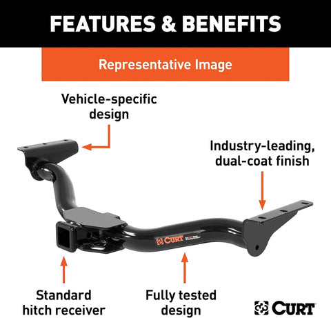 Curt 13489 Class III Receiver Hitch installed on Volkswagen ID.4 with concealed OE design and 2-inch receiver