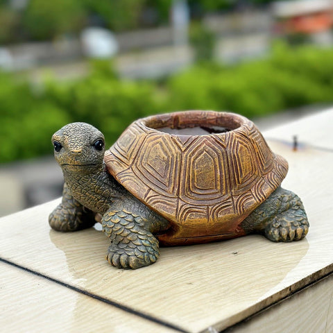 Cute Turtle Resin Flower Pot – Decorative Planter for IndoorOutdoor Use G5806 - with | Sold by Uncle Wiener's Wholesale