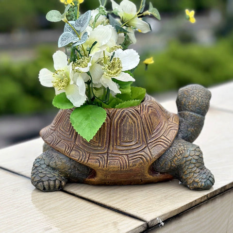 Cute Turtle Resin Flower Pot – Decorative Planter for IndoorOutdoor Use G5806 - with | Sold by Uncle Wiener's Wholesale