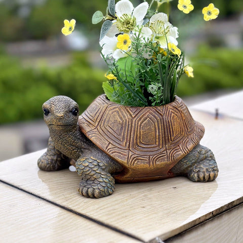 Cute Turtle Resin Flower Pot – Decorative Planter for IndoorOutdoor Use G5806 - with | Sold by Uncle Wiener's Wholesale