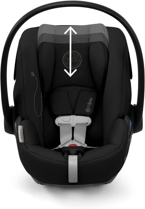 Cybex Cloud G Comfort Extend Infant Car Seat – 45% More Recline, Rigid LATCH Installation, Load Leg, Anti - Rebound Base, Linear Side - Impact Protection, 0 - 35 lbs, Moon Black - with | Sold by Uncle Wiener's Wholesale