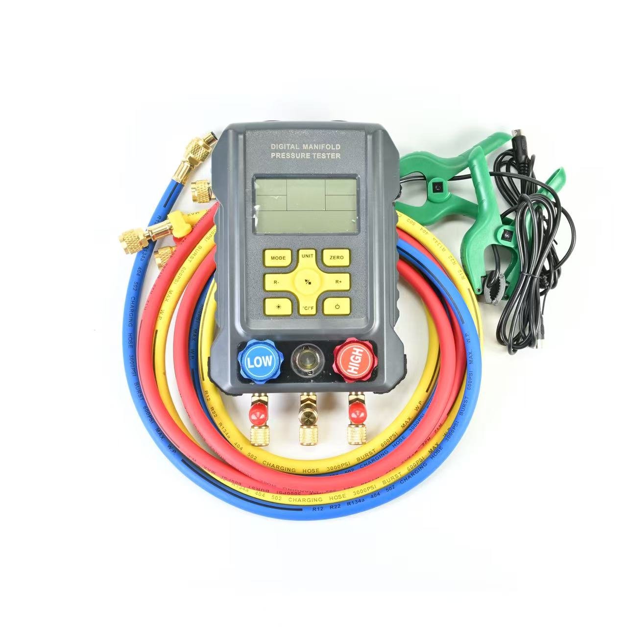 Digital AC Pressure & Temperature Gauge Set for R134A R410A R404A R22 DG134 - with | Sold by Uncle Wiener's Wholesale