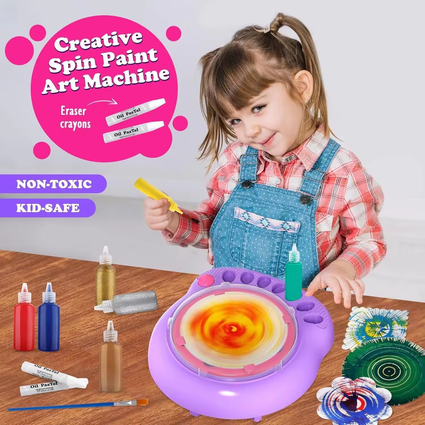 DIY Paint Spin Art Machine Kit for Kids – Art Spinner Toy | YS16381125 - with | Sold by Uncle Wiener's Wholesale
