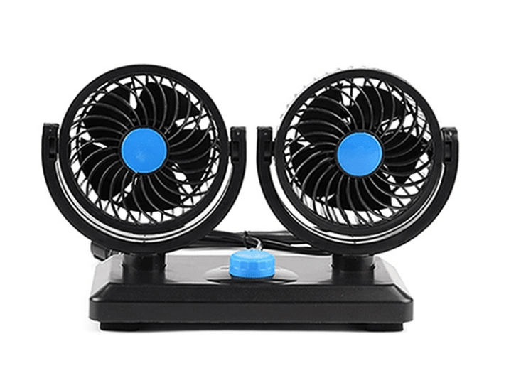 Dual Head USB Car Cooling Fan with 3-Speed Control, 4" Blades & Adjustable Airflow for Cars, Trucks & SUVs CDF20 - with | Sold by Uncle Wiener's Wholesale