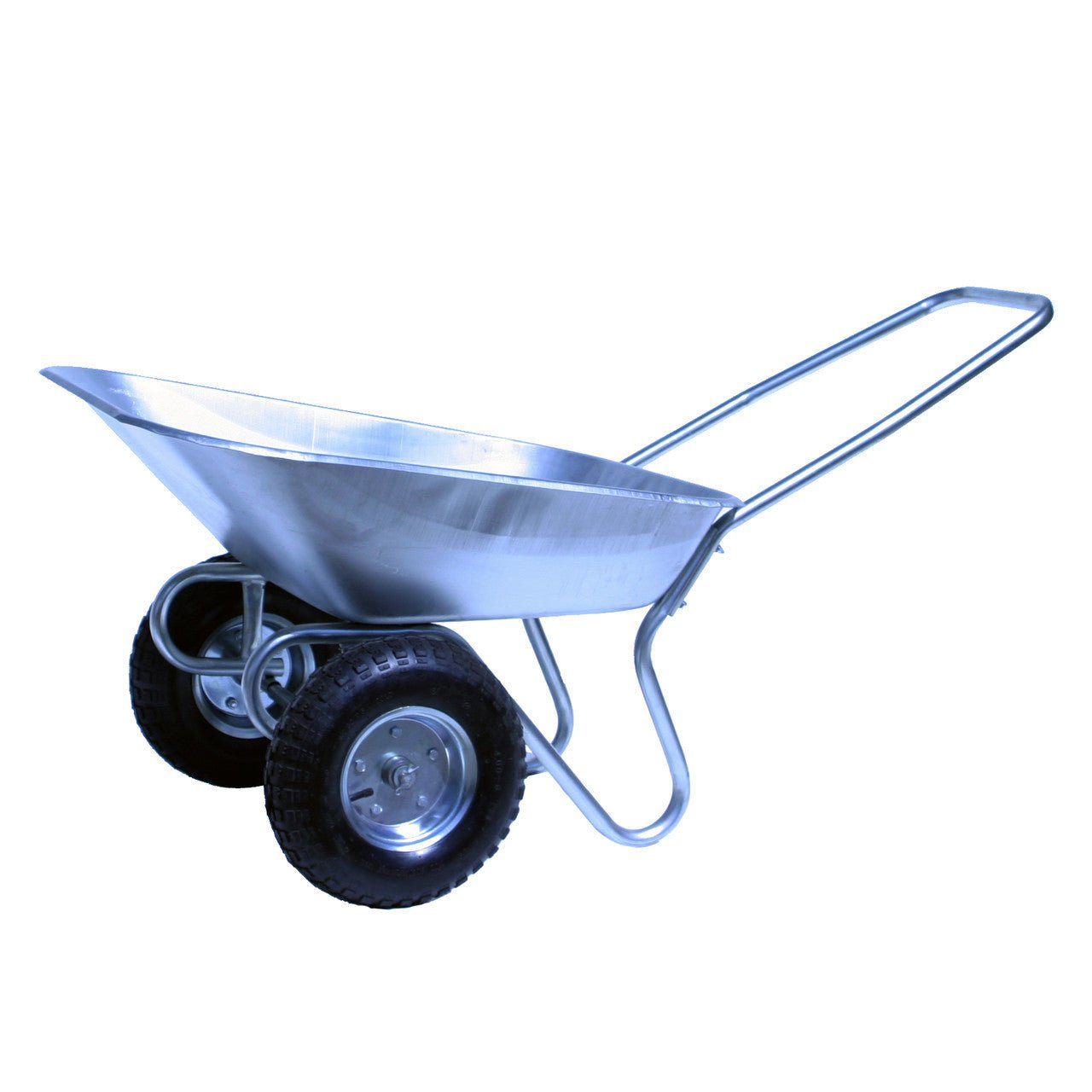 Dual Wheel Metal Wheelbarrow 65L Heavy Duty Garden & Construction Utility Cart – WB6211 - with | Sold by Uncle Wiener's Wholesale