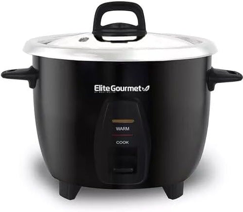 Elite Gourmet ERC2010B Old Version Makes Soups, Stews, Grains, Cereals, Keep Warm Feature, 10 Cooked (5 Cups uncooked), Stainless Steel, Black - with | Sold by Uncle Wiener's Wholesale