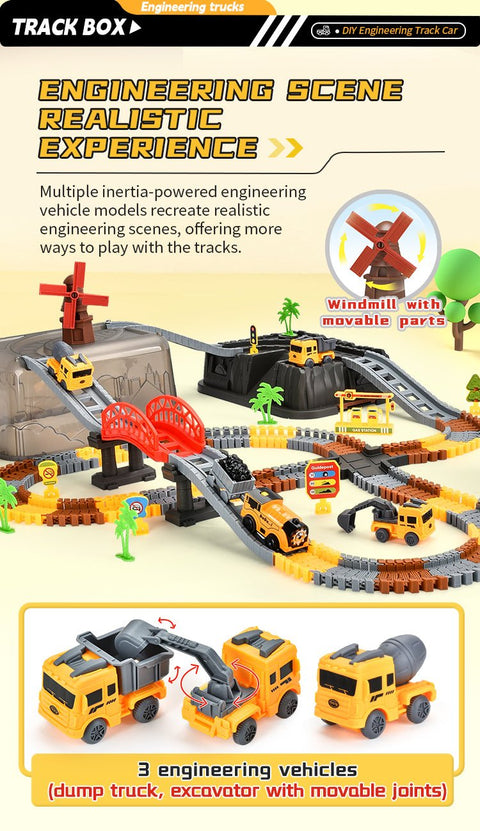 Engineer Track Set with Storage Case – 189 Pcs Construction Play Set 1912124 - with | Sold by Uncle Wiener's Wholesale