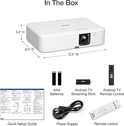Epson EpiqVision Flex CO-FH02 Full HD Smart Streaming Portable Projector – 1080p, 3000 Lumens, Android TV - Electronics with | Sold by Uncle Wiener's Wholesale