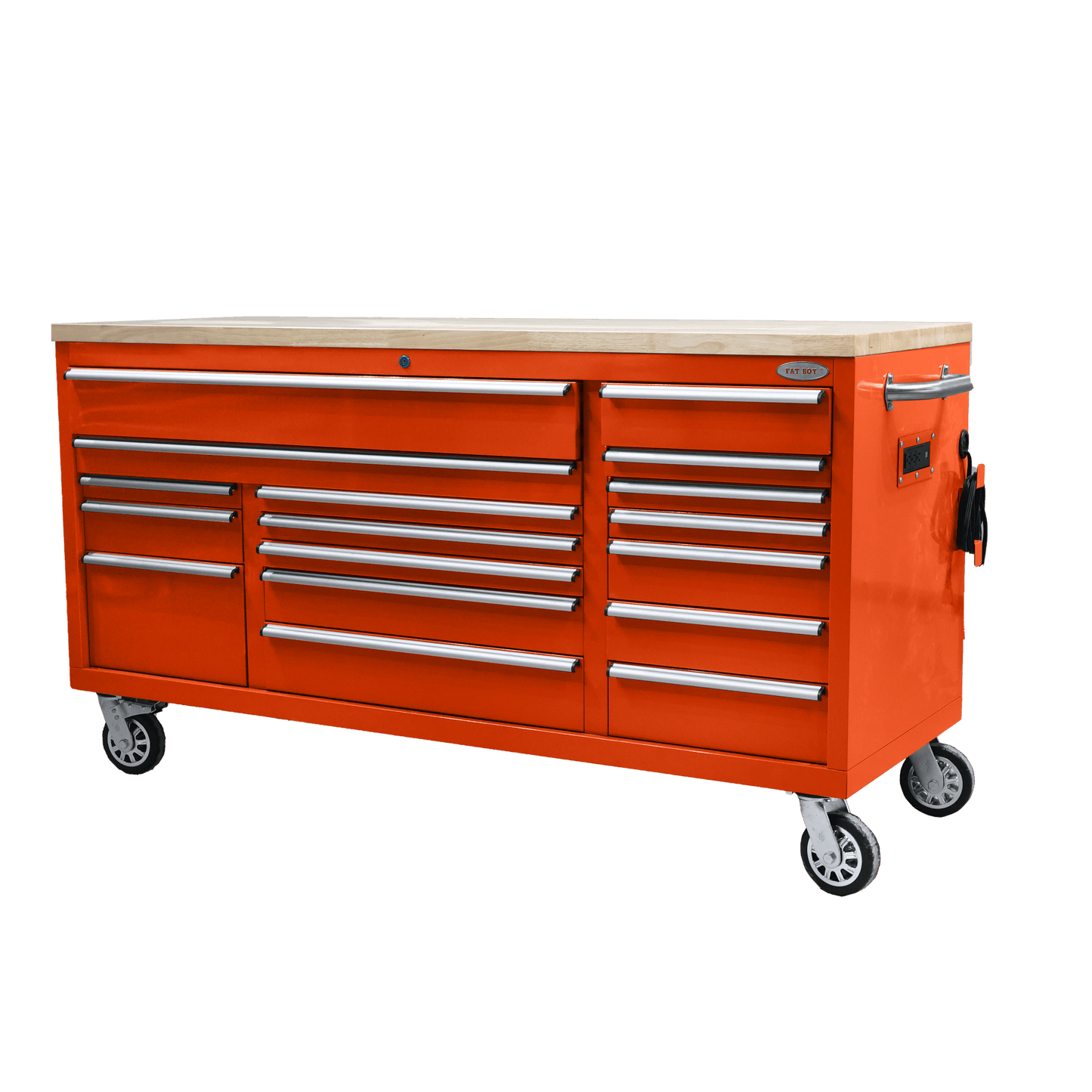 Fatboy Xtra Wide 17 - Drawer Tool Box – Heavy - Duty Roller Tool Bench Storage - with Orange | Sold by Uncle Wiener's Wholesale