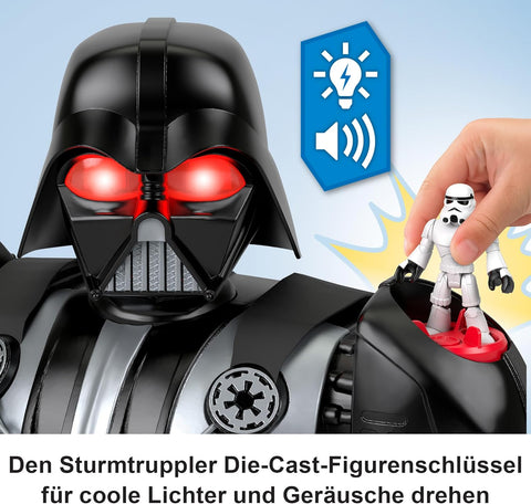 Fisher - Price Imaginext Star Wars Darth Vader Bot 2+ Ft Tall Toy, Lights Sounds & Stormtrooper Metal Character Key for Kids Ages 3+ Years - with | Sold by Uncle Wiener's Wholesale