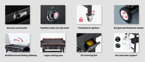 FOLDABLE PROPANE GRIDDLES - with DOUBLE BURNER 32" GRIDDLE | Sold by Uncle Wiener's Wholesale
