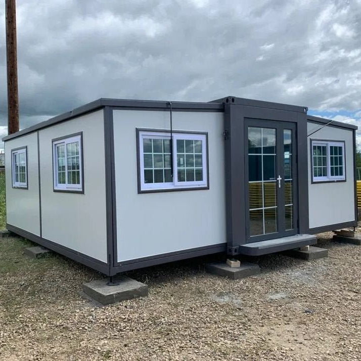 Folding Container House – Portable 19FT & 16.5FT Off - Grid Office, Cabin or Tiny Home - Folding Container Home / Portable Office Cabin with 16.5 FT X 20 FT | Sold by Uncle Wiener's Wholesale