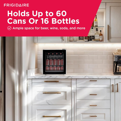 FRIGIDAIRE EFMIS164 70 Can, Glass Door Beverage Center Refrigerator - with | Sold by Uncle Wiener's Wholesale