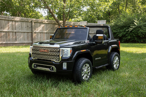 GMC Denali 12V Electric Ride - On Car for Kids | 2 - Seater, EVA Wheels, Remote Control, Leather Seat RIDE368BK - with | Sold by Uncle Wiener's Wholesale