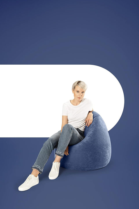 Gouchee Home S2994109 Easy Collection Contemporary Oversized Bean Bag Seat, X - Large, Navy - with | Sold by Uncle Wiener's Wholesale