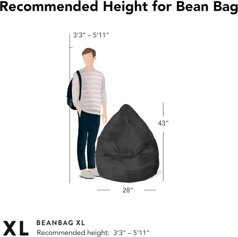 Gouchee Home S2994109 Easy Collection Contemporary Oversized Bean Bag Seat, X - Large, Navy - with | Sold by Uncle Wiener's Wholesale