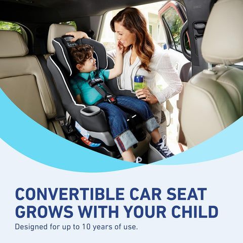 Graco Extend2Fit Convertible Baby Car Seat, Rear and Forward Facing, Adjustable Extension Panel for Extra Legroom, Gotham - with | Sold by Uncle Wiener's Wholesale