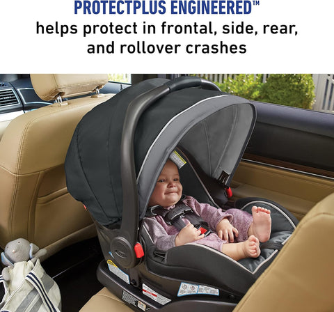 Graco SnugRide SnugLock 35 Infant Car Seat in black Weston color
Easy-to-install SnugLock base with recline positions
Graco car seat with Click Connect stroller compatibility
EPS foam side impact protection and 5-point harness