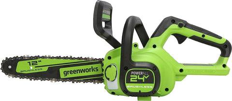 Greenworks 24V 12" Brushless Cordless Compact Chainsaw (Great For Storm Clean - Up, Pruning, and Firewood / 125+ Compatible Tools), Tool Only - with Green | Sold by Uncle Wiener's Wholesale