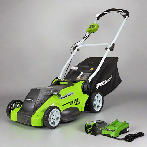 Greenworks Cordless Push Lawn Mower - 40 - Volt - 16 - in - 1 Lithium - Ion Battery 2524002CA (slightly used) - with | Sold by Uncle Wiener's Wholesale