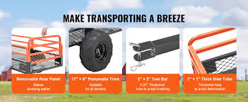 Heavy Duty 1500 LB ATV Dump Trailer – Tow Cart w/ Removable Sides | SKU: 127355 - ATV Utility Dump Trailer with | Sold by Uncle Wiener's Wholesale