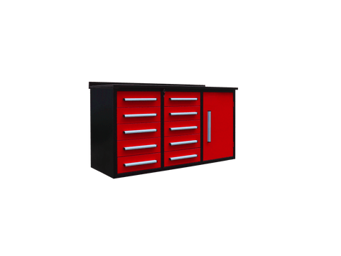 Heavy - Duty 5.5FT Steel Workbench – 10 & 15 Drawer Tool Bench with Locks & EVA Liners - with Stainless 10 Drawers | Sold by Uncle Wiener's Wholesale