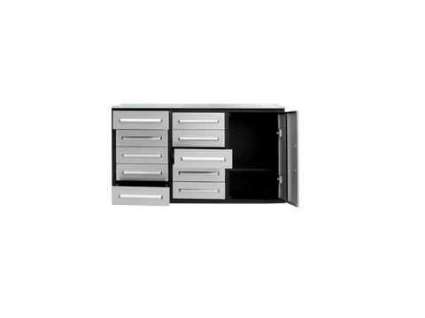 Heavy - Duty 5.5FT Steel Workbench – 10 & 15 Drawer Tool Bench with Locks & EVA Liners - with Stainless 10 Drawers | Sold by Uncle Wiener's Wholesale