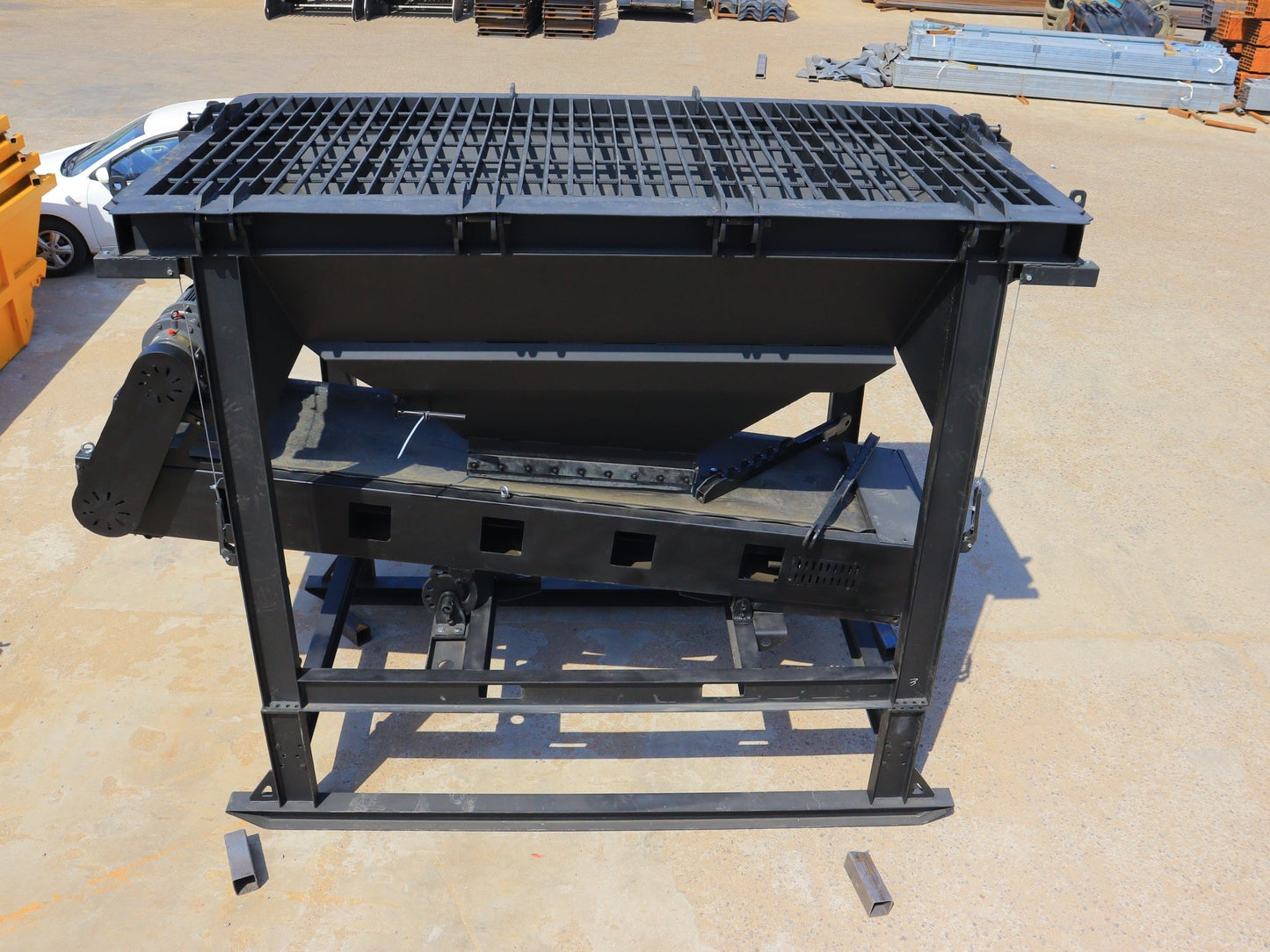 Heavy Duty Aggregate Hopper System – 30" Belt Conveyor with Electric Drive | Model 250401S - with | Sold by Uncle Wiener's Wholesale