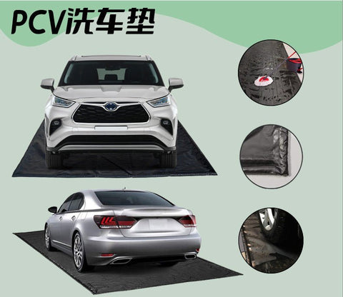 garage containment mat for winter snow and water protection
SUV parked on 8.6x20 ft waterproof garage mat
car on 8x18 ft floor containment mat in garage