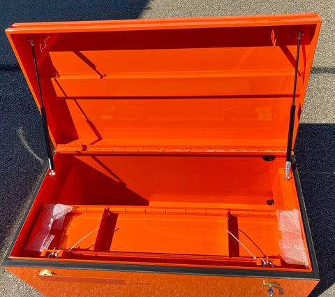 Heavy - Duty Job Box – 48 x 22.5 Steel Storage Chest with Gas Struts & Lockable Lid RB38481 - with | Sold by Uncle Wiener's Wholesale