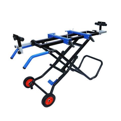 Heavy - Duty Portable Miter Saw Stand with Folding Legs, Adjustable Rollers & Wheels 26505 - with | Sold by Uncle Wiener's Wholesale