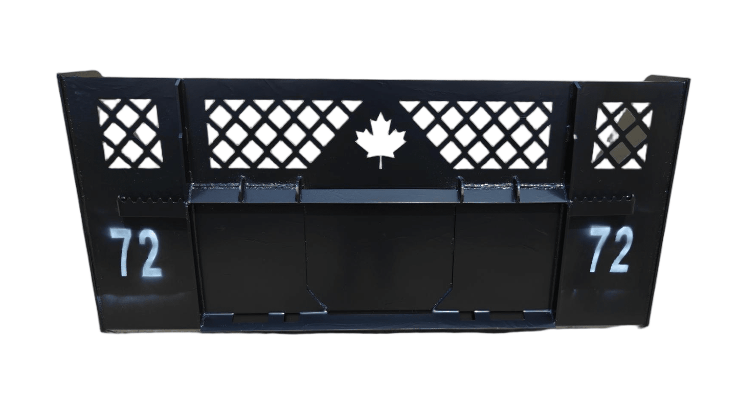Heavy Duty Skid Steer Bucket Maple Leaf Steel Material Bucket 6FT 7FT 8FT 9FT 10FT SSB - with 6 ft Heavy Duty Skid Steer Bucket | Sold by Uncle Wiener's Wholesale