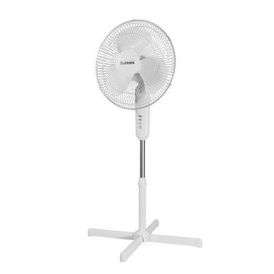 Holmes 16" Oscillating 3 Speed Manual Stand Fan White - with Dimensions (Overall): 59.06 Inches (H) x 24.8 Inches (W) x 24.8 Inches (D) | Sold by Uncle Wiener's Wholesale