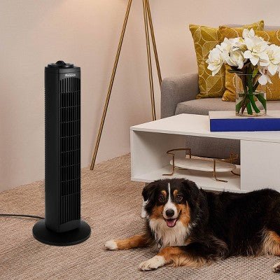Holmes 29" Oscillating Manual Tower Fan - with Dimensions (Overall): 29 Inches (H) x 9.05 Inches (W) x 9.05 Inches (D) | Sold by Uncle Wiener's Wholesale