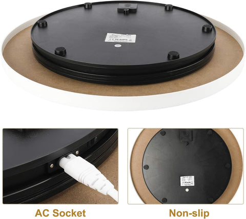 Homend 110V Electric Motorized Rotating Turntable Display Stand, 88lb Load, 360 Degree Rotating in Either Direction, for Photography, Showcase (White, 24inch/60cm) - with | Sold by Uncle Wiener's Wholesale