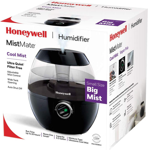 Honeywell HUL520B Mistmate Cool Mist Humidifier Black With Easy Fill Tank & Auto Shut - Off, For Small Room, Bedroom, Baby Room, Office - with Black | Sold by Uncle Wiener's Wholesale