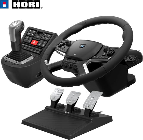 HORI Truck Control System for Windows 11/10 with Force Feedback Steering Wheel, Shifter Control Panel, & Pedals - with | Sold by Uncle Wiener's Wholesale