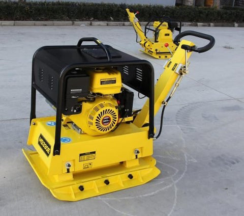 HYDRAULIC REVERSIBLE PLATE COMPACTOR | HEAVY - DUTY VIBRATORY SOIL & ASPHALT COMPACTION MACHINE - with ELECTRIC START & BATTERY | Sold by Uncle Wiener's Wholesale