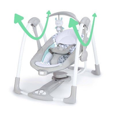 Ingenuity ConvertMe Swing - 2 - Seat - Raylan - with Dimensions (Overall): 25.6 Inches (H) x 21.5 Inches (W) x 31.1 Inches (D) | Sold by Uncle Wiener's Wholesale